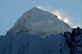 
K2 East Face Close Up Just Before Sunset From Gasherbrum North Base Camp In China
